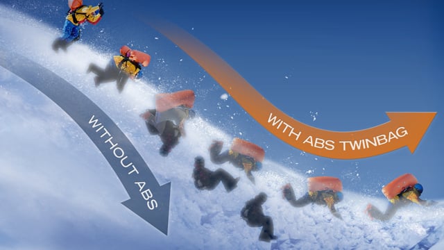 Illustrative example of avalanche airbag backpack