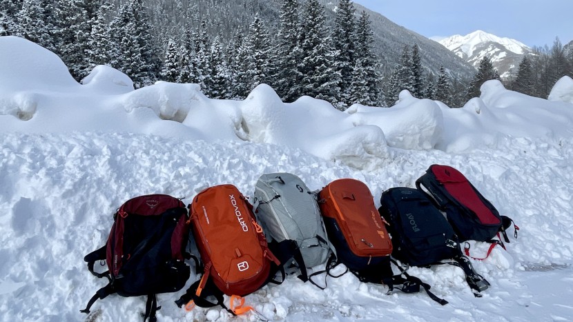 Illustrative example of avalanche airbag backpack