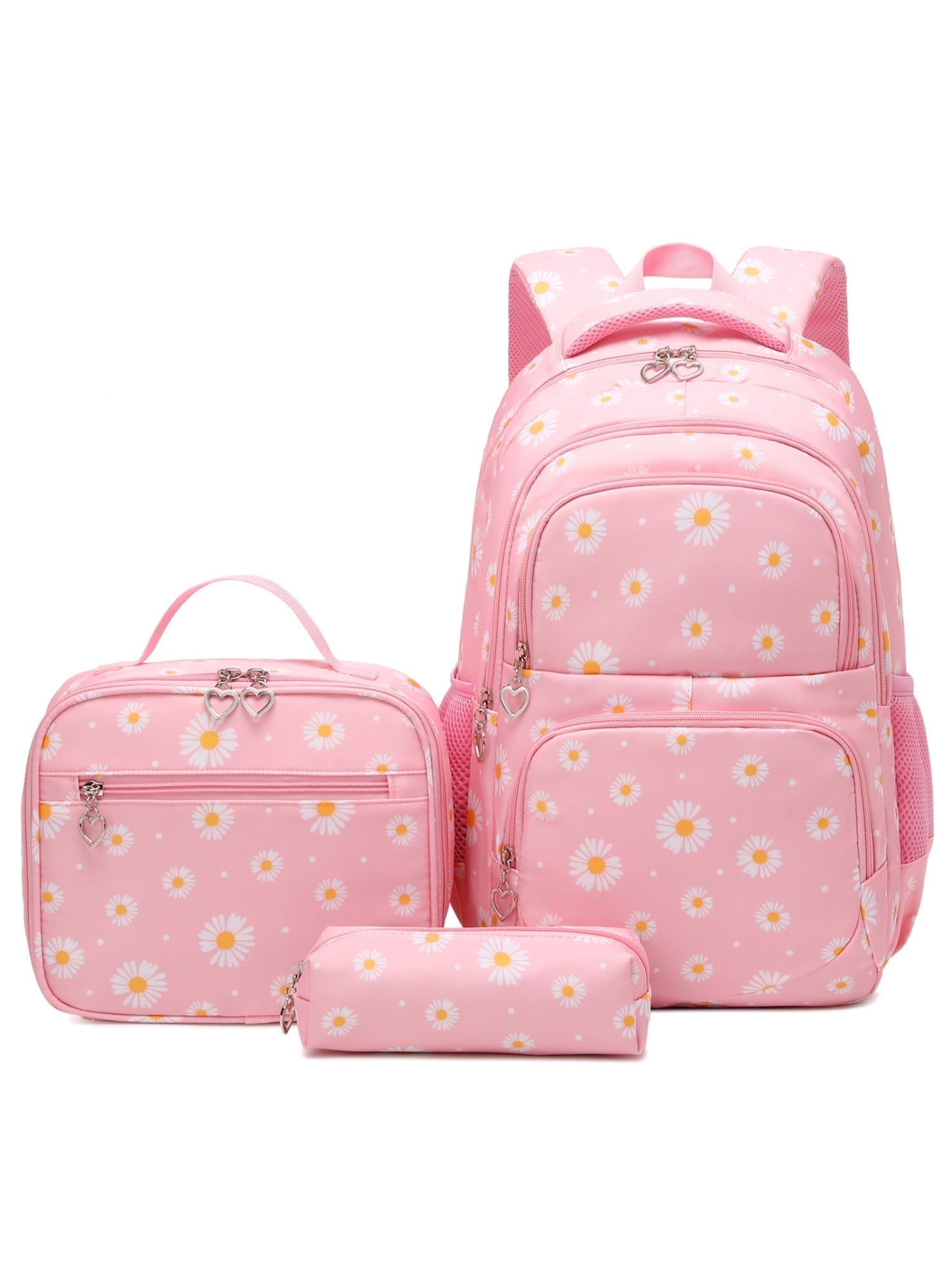 Illustrative example of backpack and lunchbox set girl