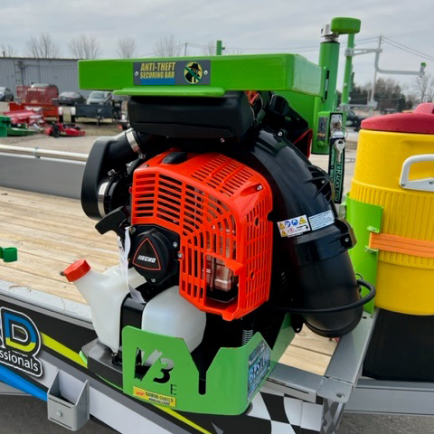 Illustrative example of backpack blower rack
