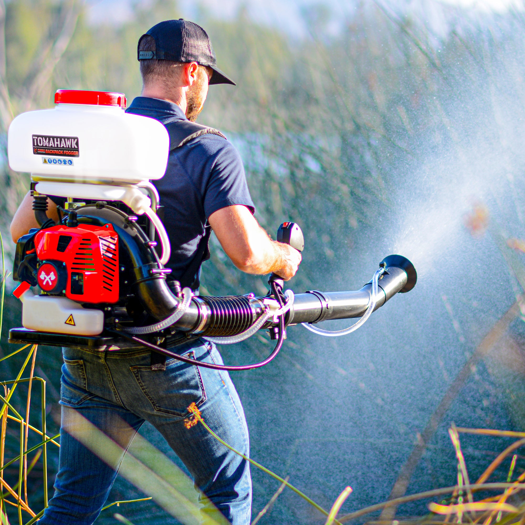Illustrative example of backpack mosquito fogger