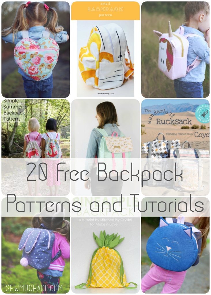 Illustrative example of backpack patterns to sew free