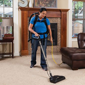 Illustrative example of backpack vacuum commercial
