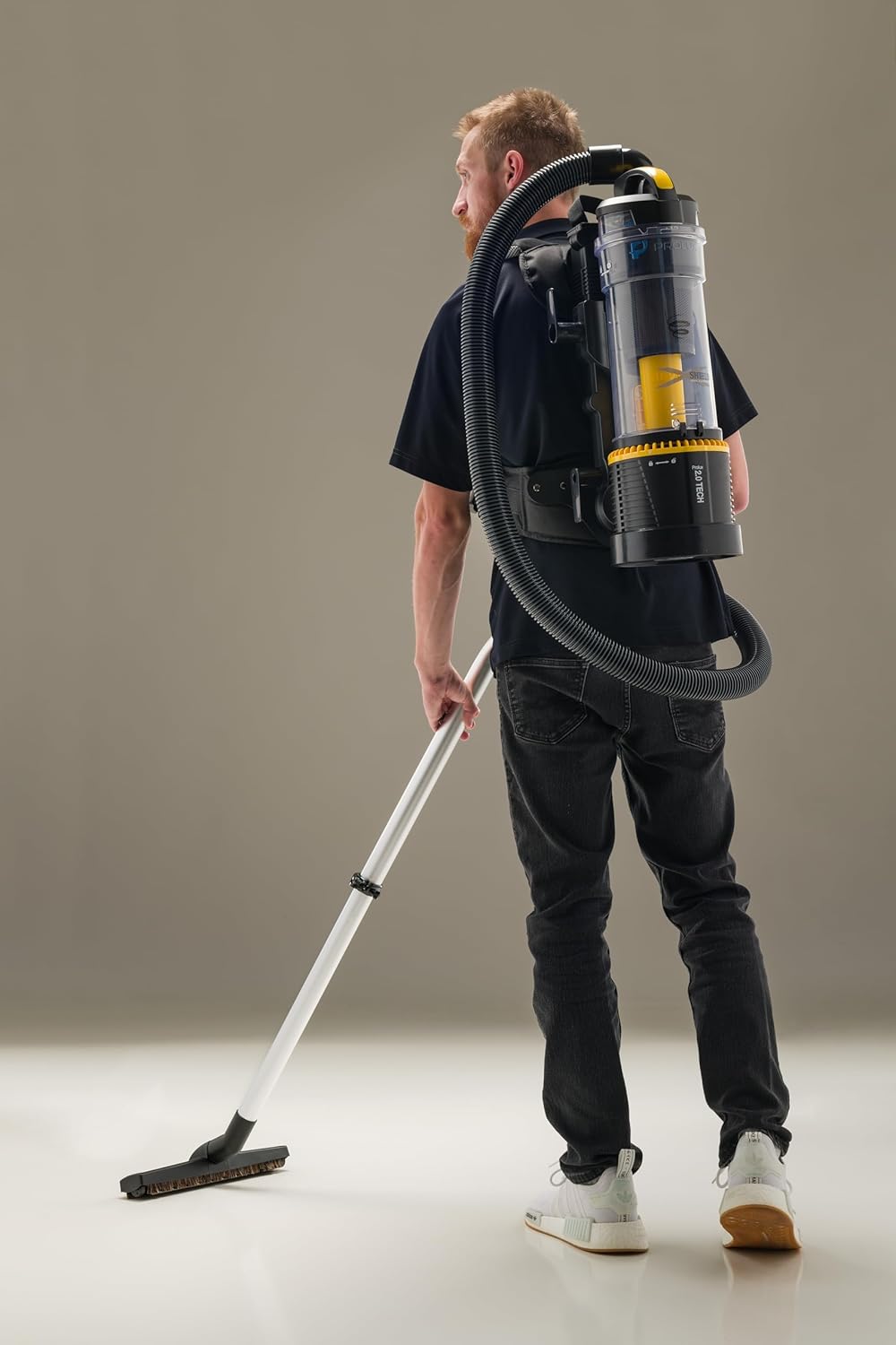 Illustrative example of backpack vacuum commercial