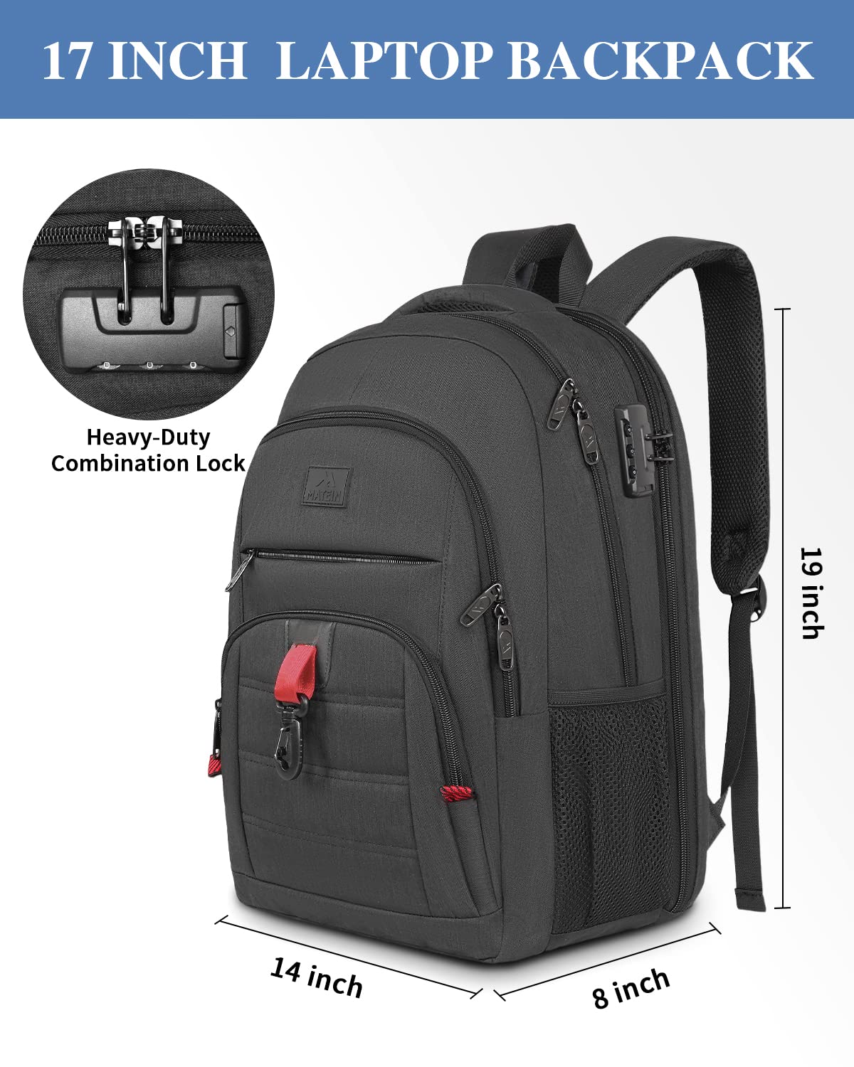 Illustrative example of backpack with a lock