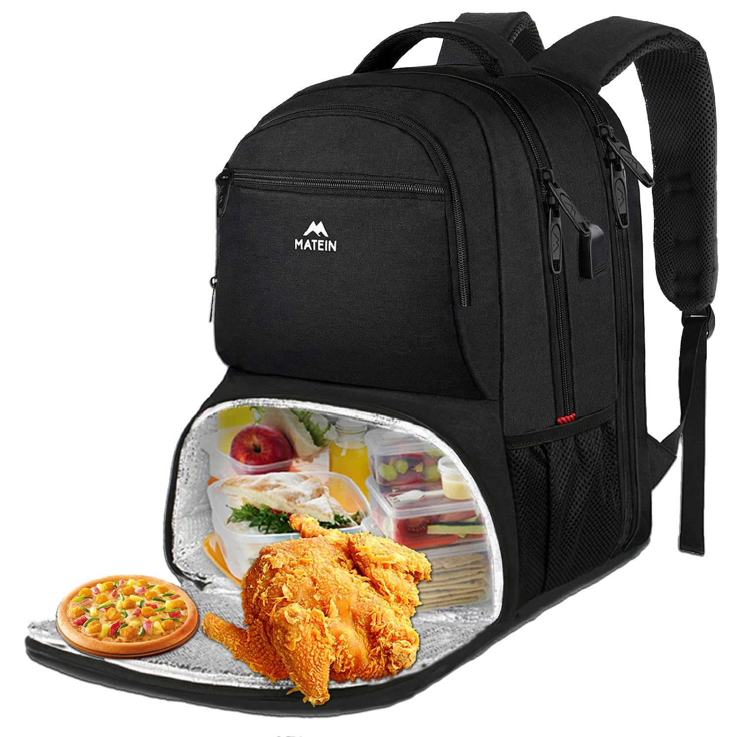 Illustrative example of backpack with lunch