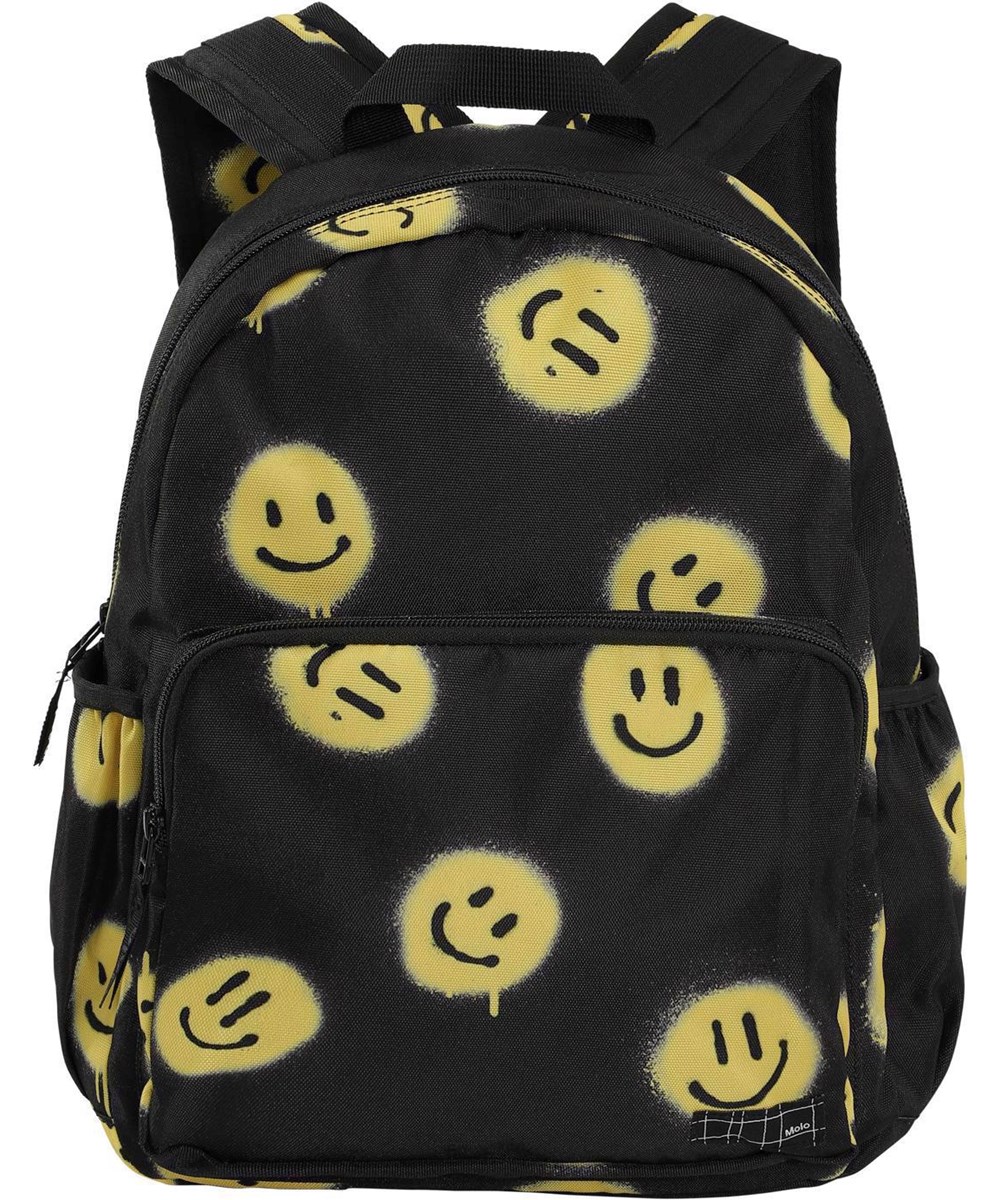 Illustrative example of backpack with smiley face
