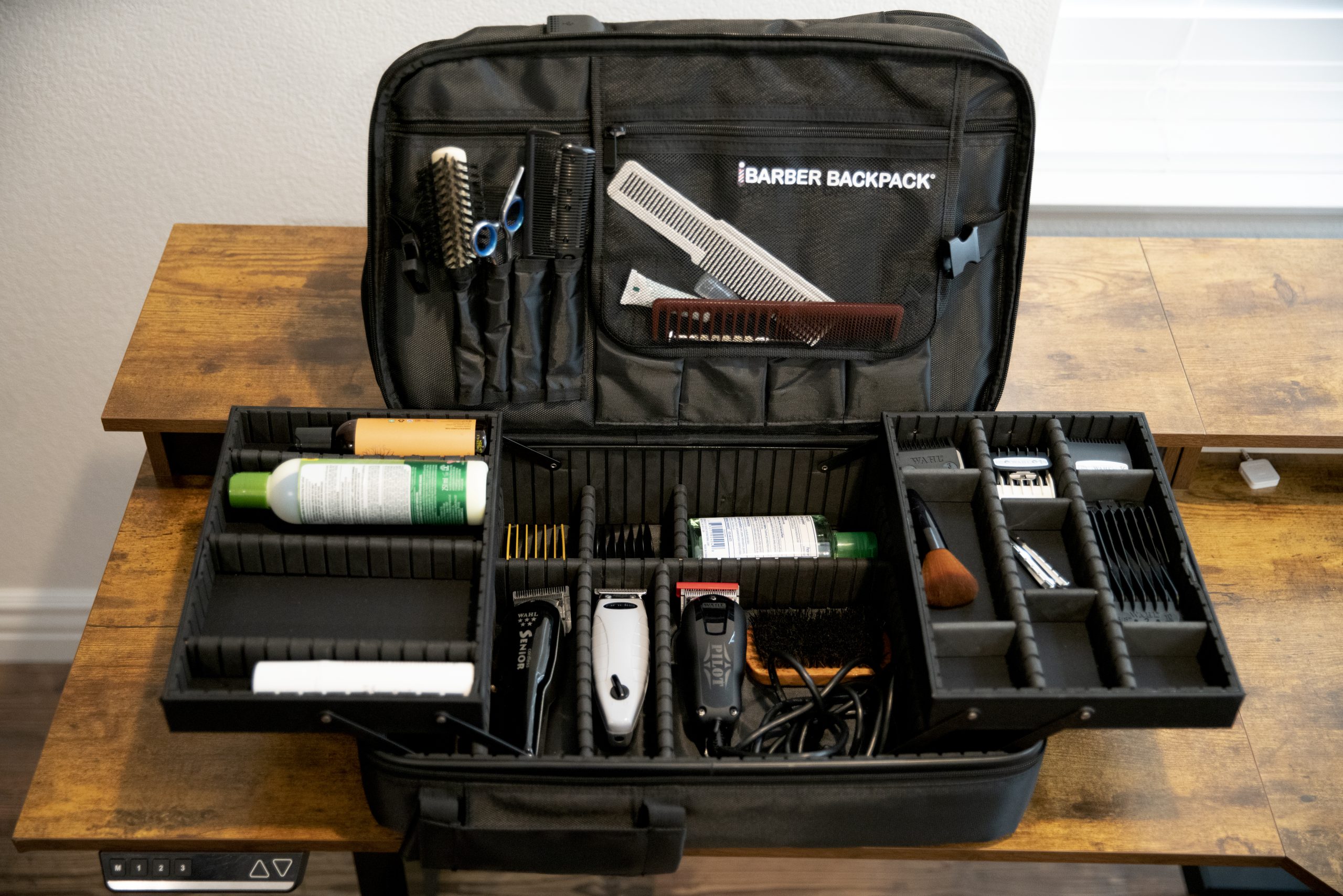 Illustrative example of barber backpack