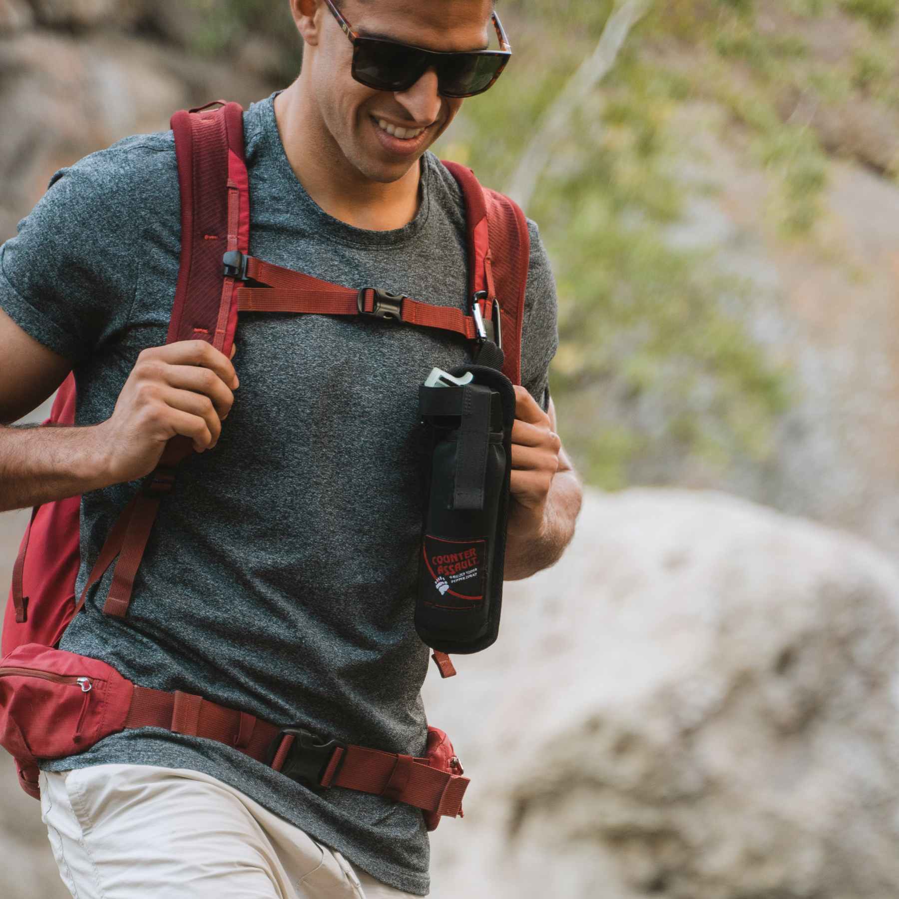 Illustrative example of bear spray holster for backpack