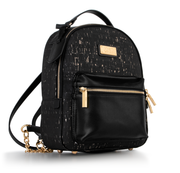 Illustrative example of black and gold backpack