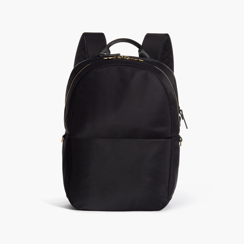 Illustrative example of black and gold backpack