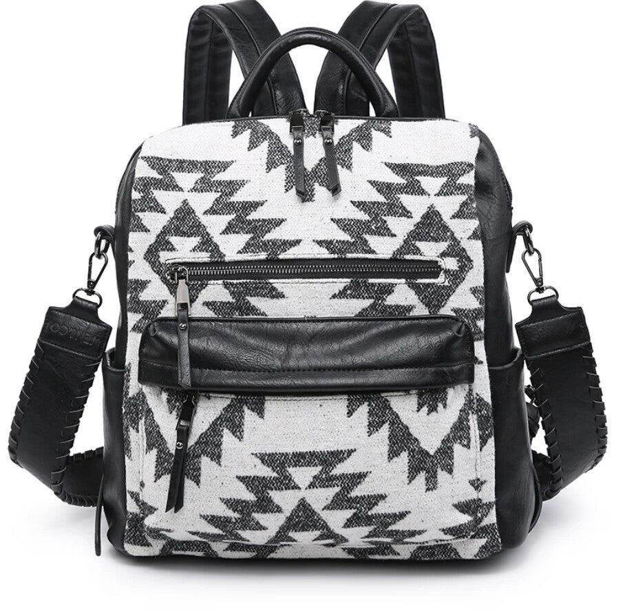 Illustrative example of black and white backpack