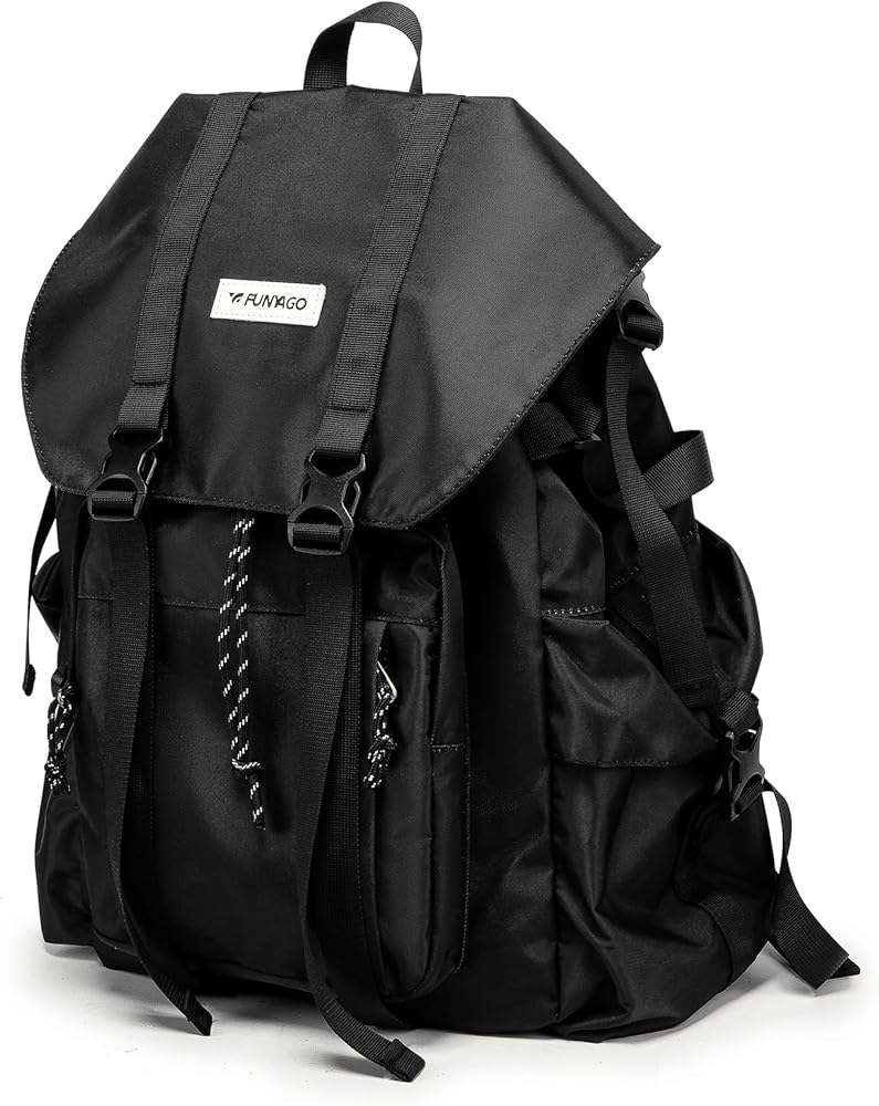 Illustrative example of black backpack men