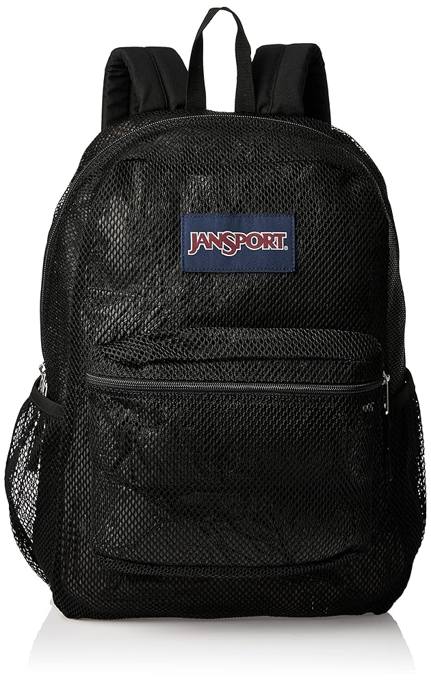 Illustrative example of black mesh backpack