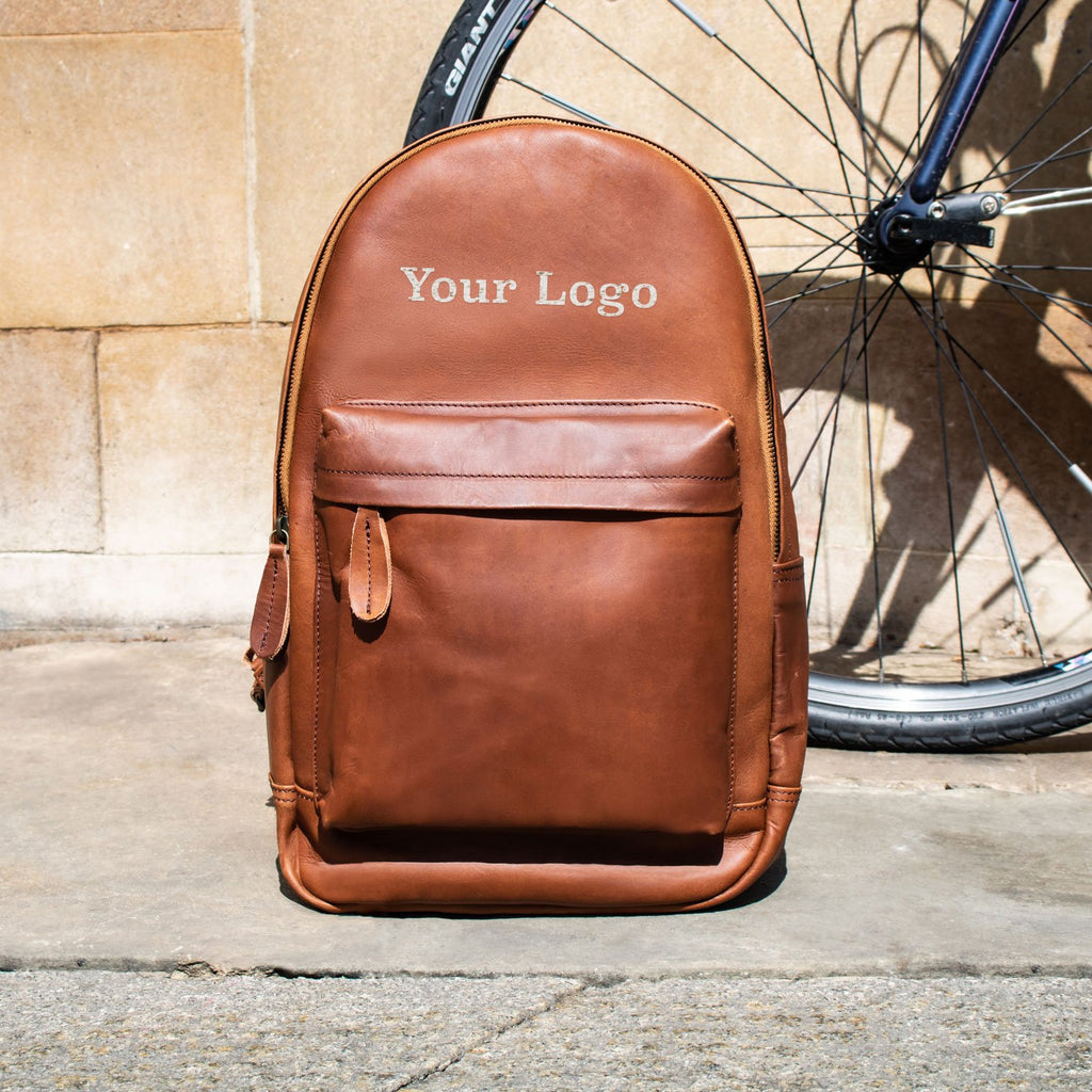 Illustrative example of brown leather backpack