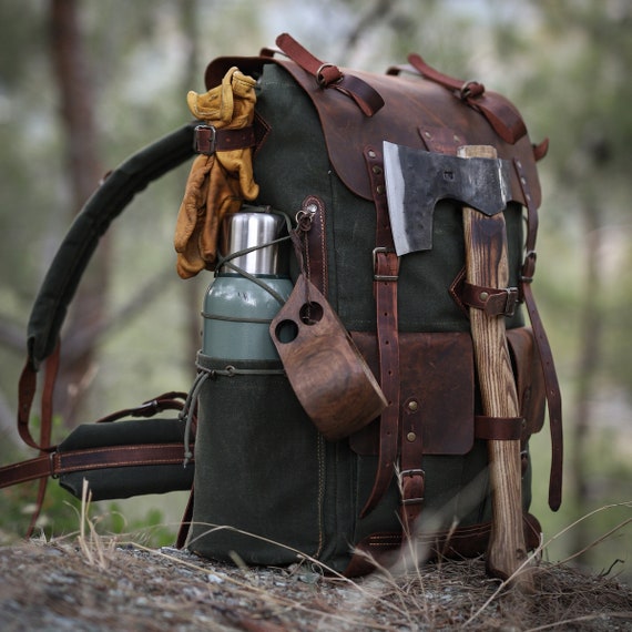 Illustrative example of bushcraft backpack