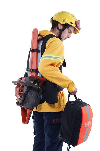 Illustrative example of chainsaw backpack