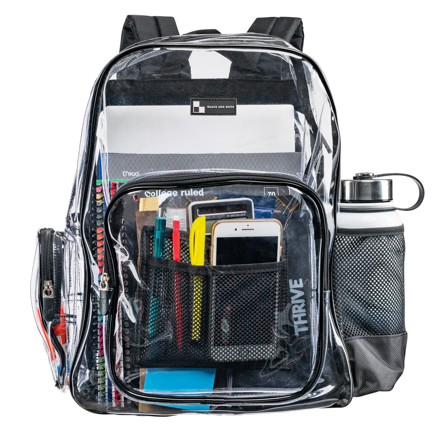 Illustrative example of clear mesh backpack