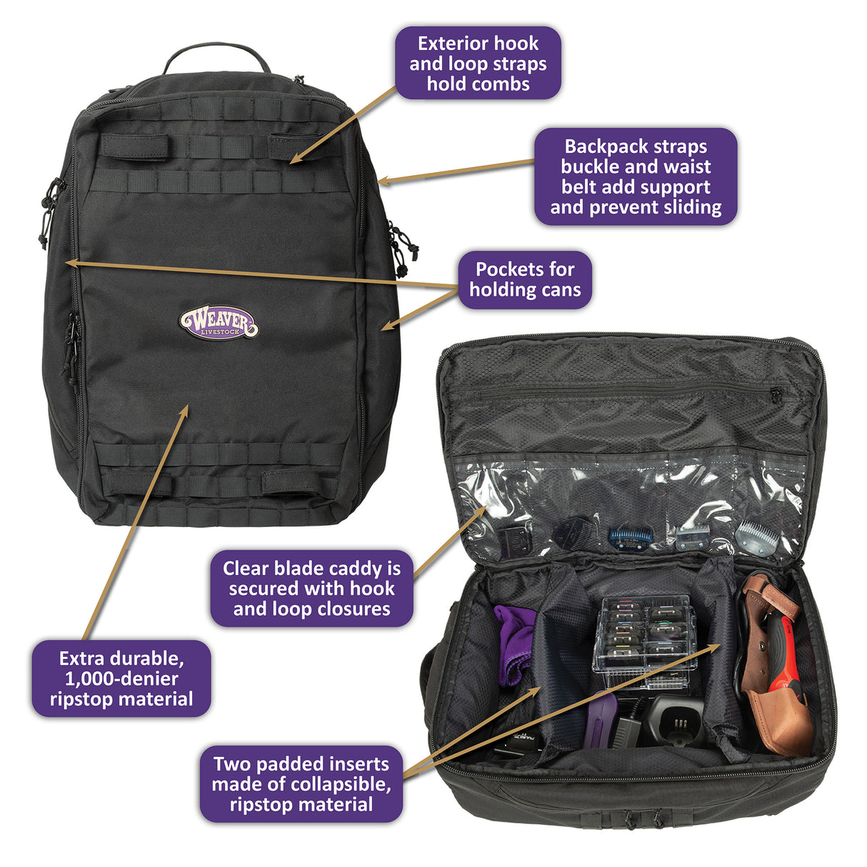Illustrative example of clipping backpack