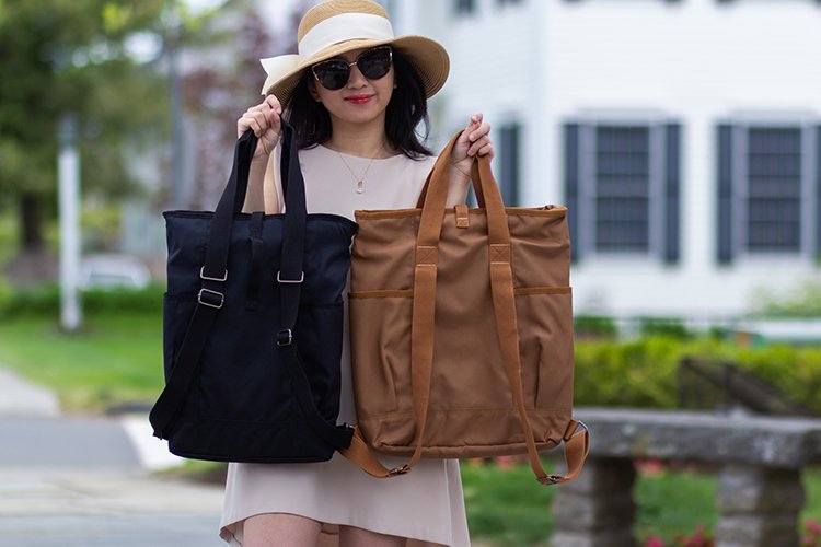 Illustrative example of convertible tote backpack