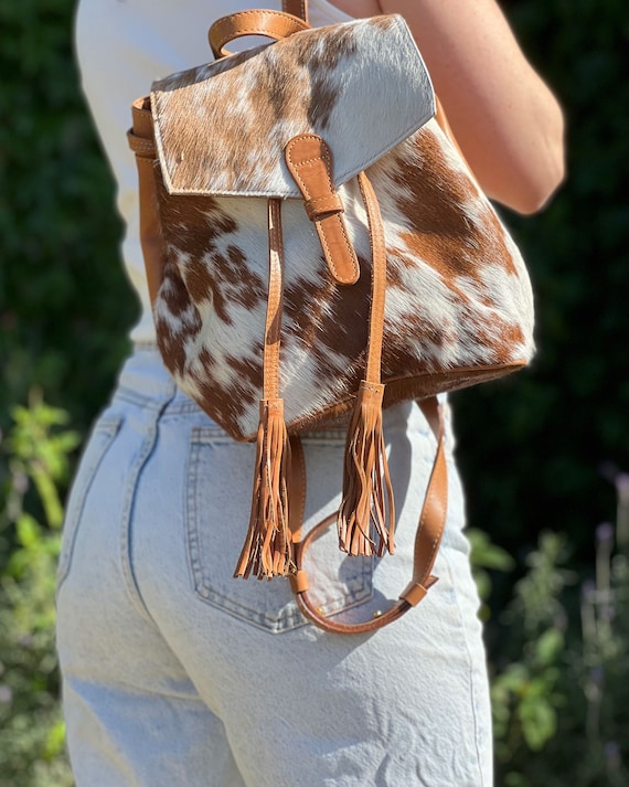 Illustrative example of cowhide backpack