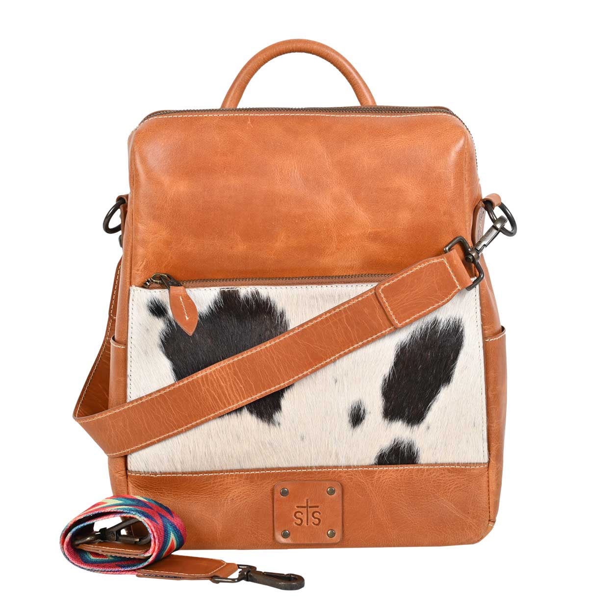 Illustrative example of cowhide backpack