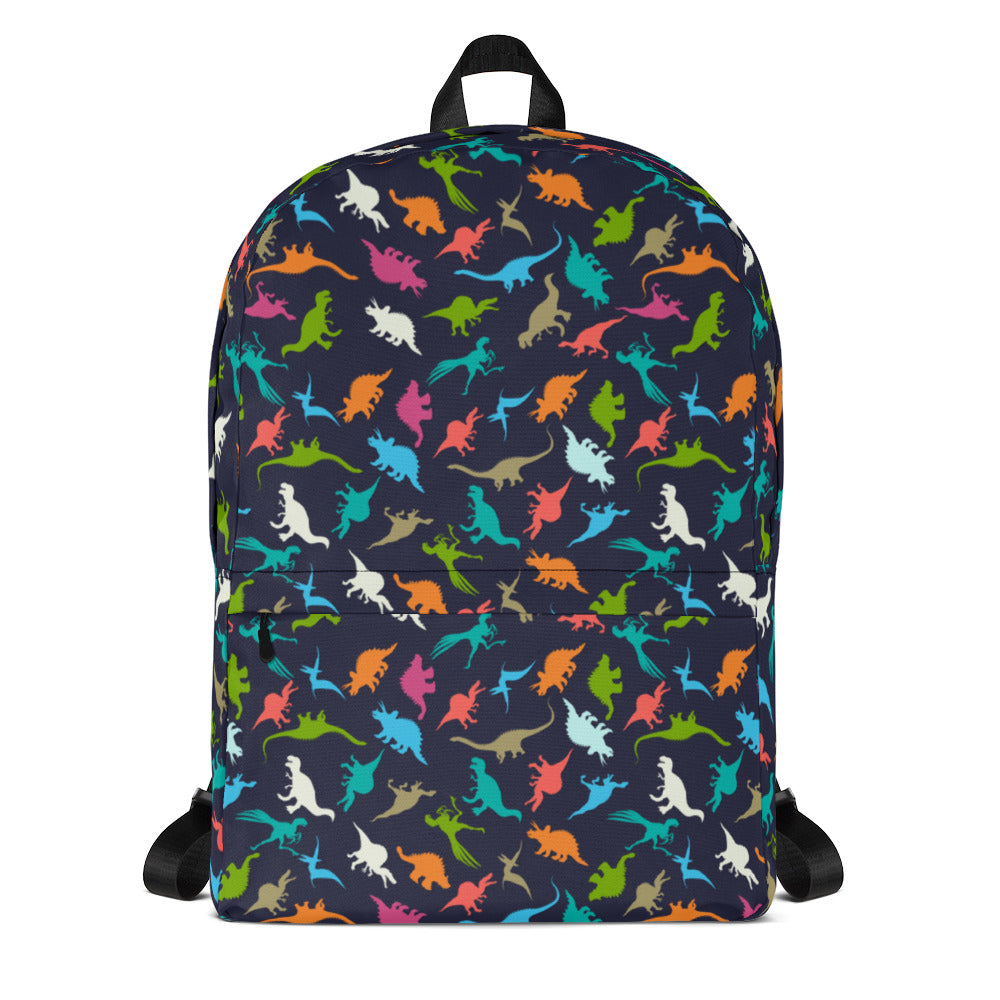 Illustrative example of dinosaur backpack with dinosaurs