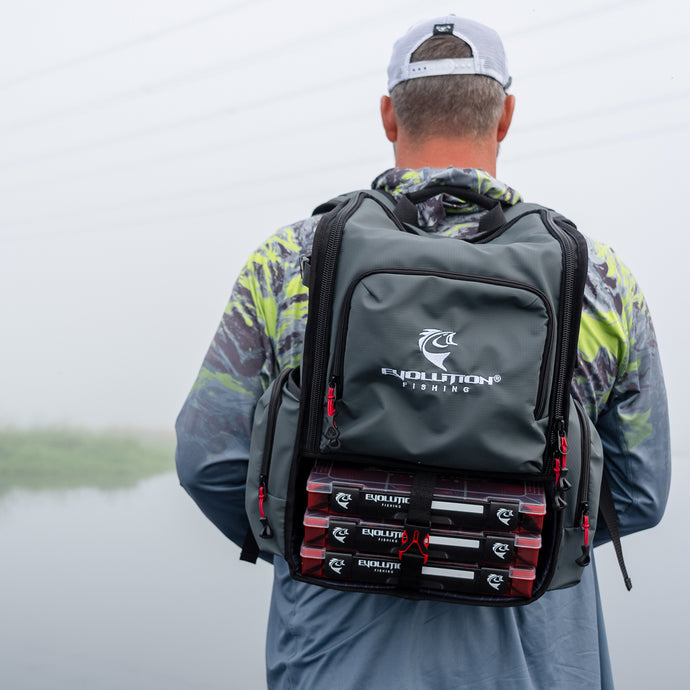 Illustrative example of evolution fishing backpack