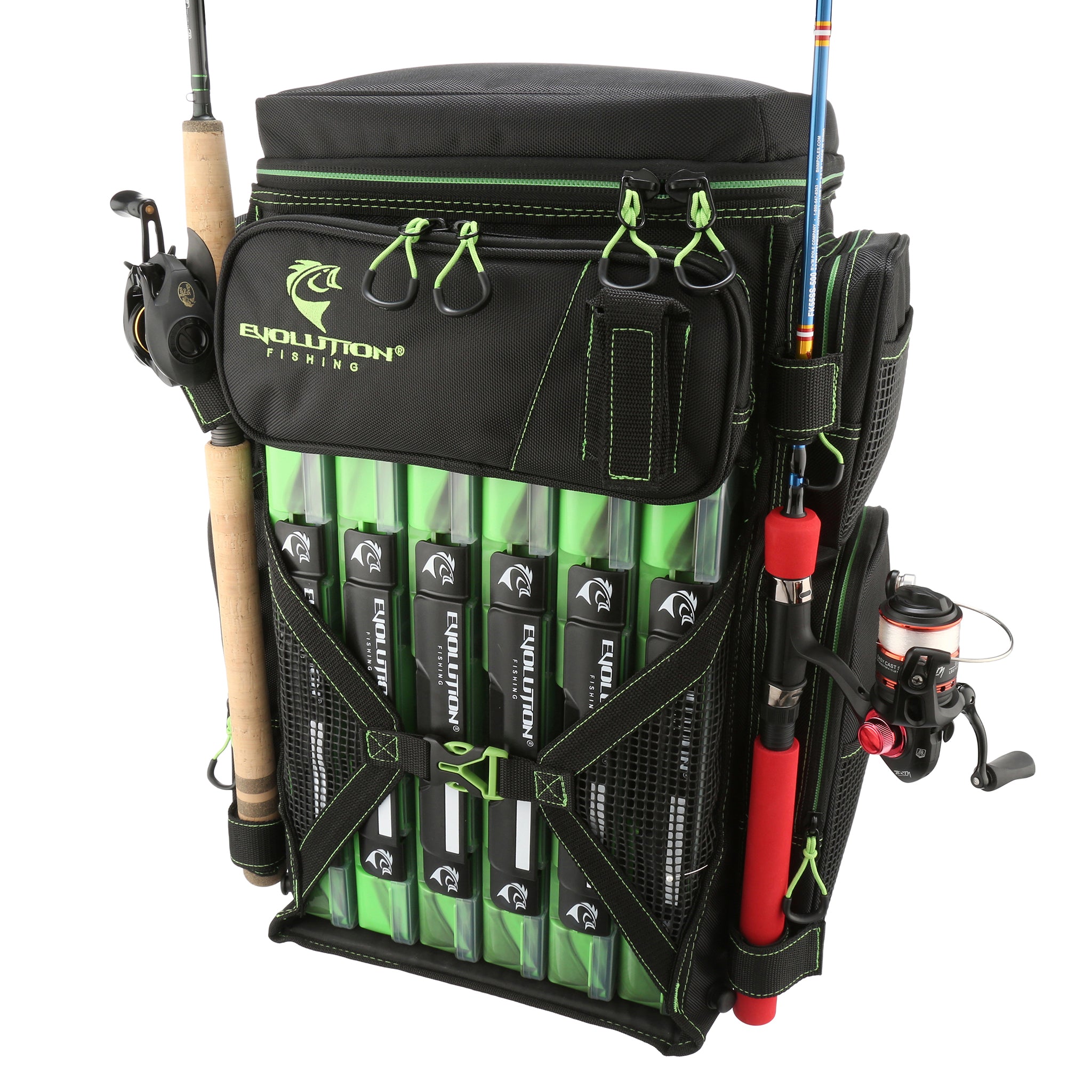 Illustrative example of evolution fishing backpack