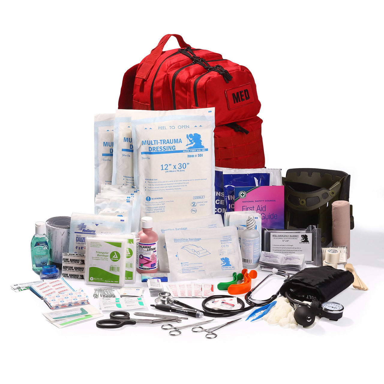 Illustrative example of first aid backpack