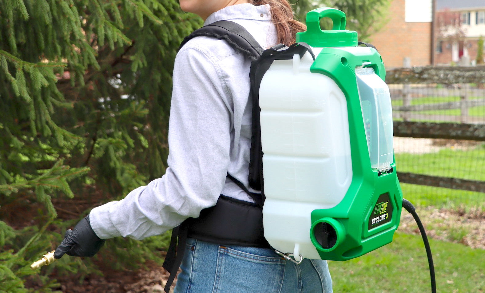 Illustrative example of flowzone backpack sprayer