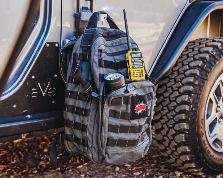 Illustrative example of go bag backpack