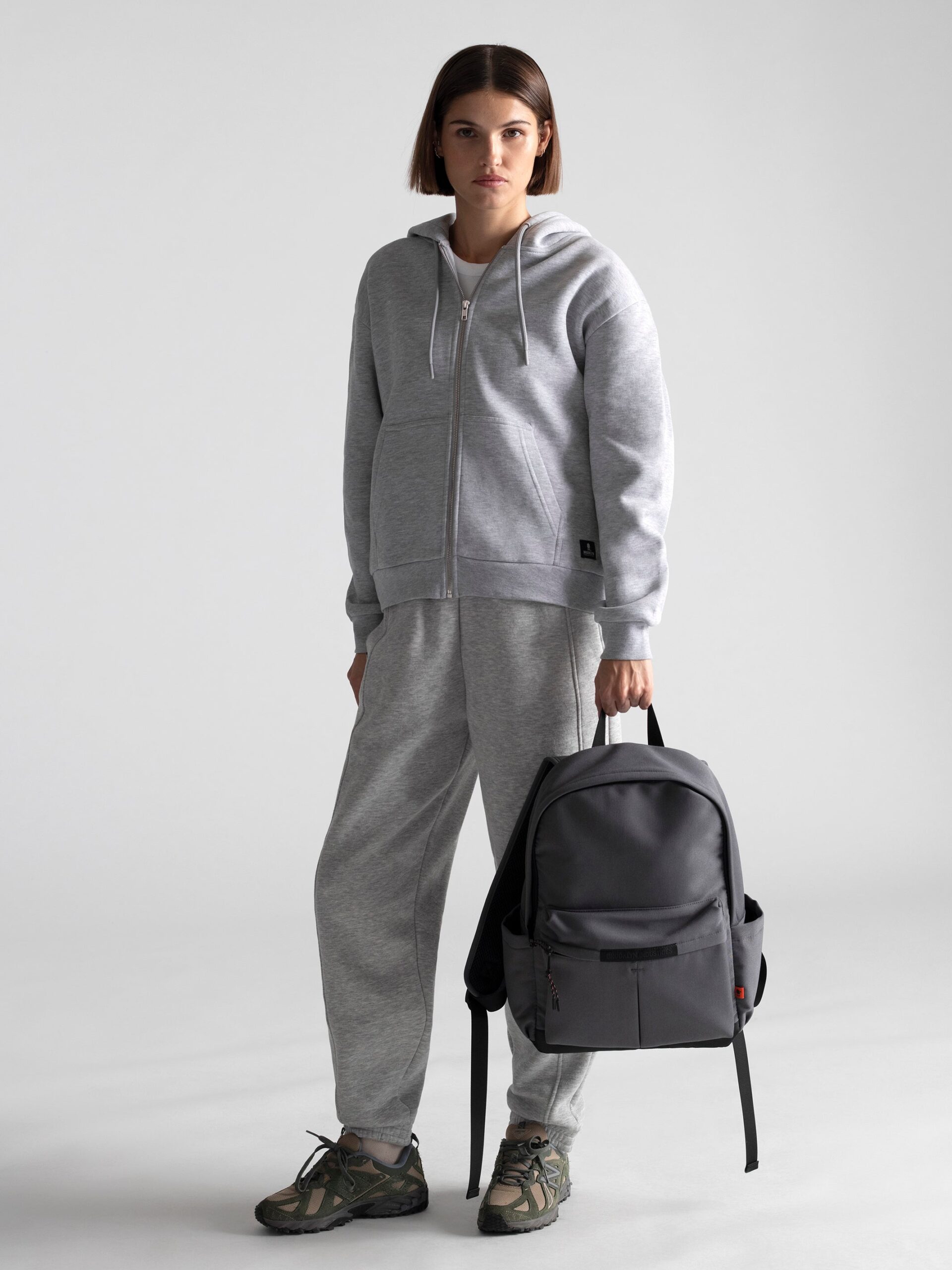 Illustrative example of grey backpack