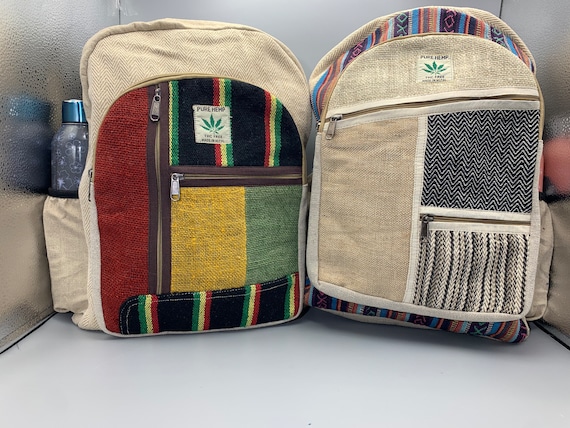 Illustrative example of hemp rucksack backpack