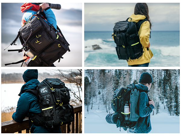 Illustrative example of hiking camera backpack