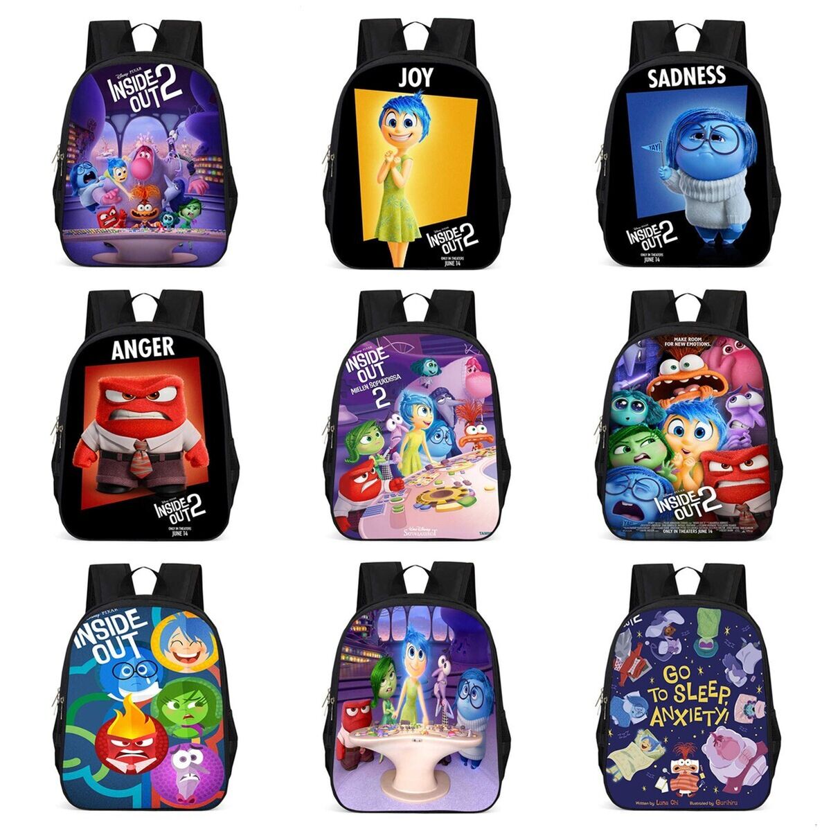 Illustrative example of inside out 2 backpack
