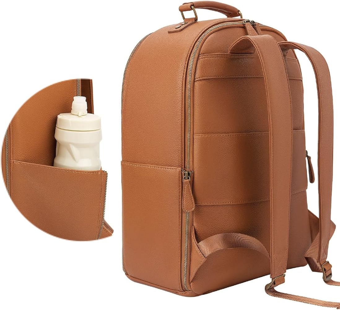 Illustrative example of leather camera backpack