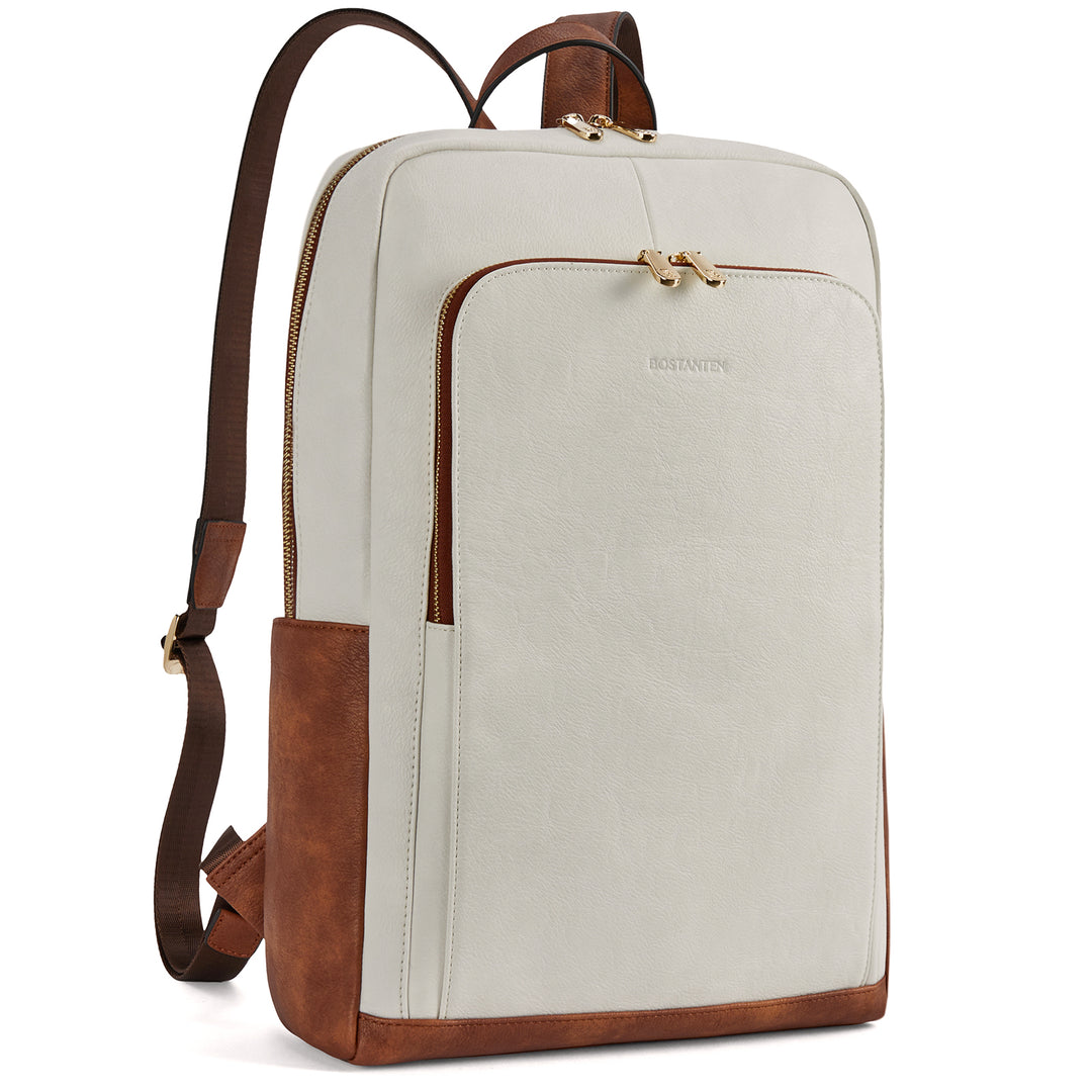 Illustrative example of leather laptop backpack for women