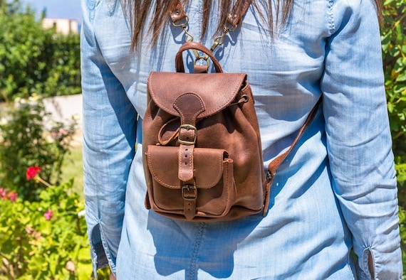 Illustrative example of mini leather backpack