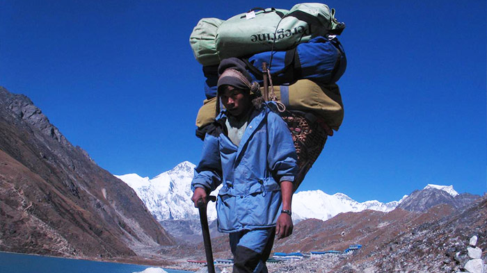 Illustrative example of mount everest backpack