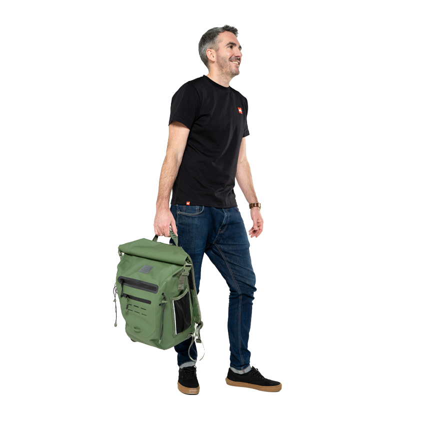 Illustrative example of olive green backpack