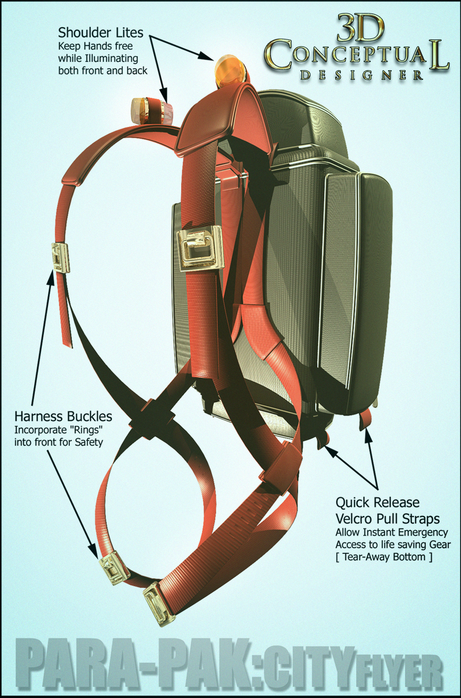 Illustrative example of parachute backpack