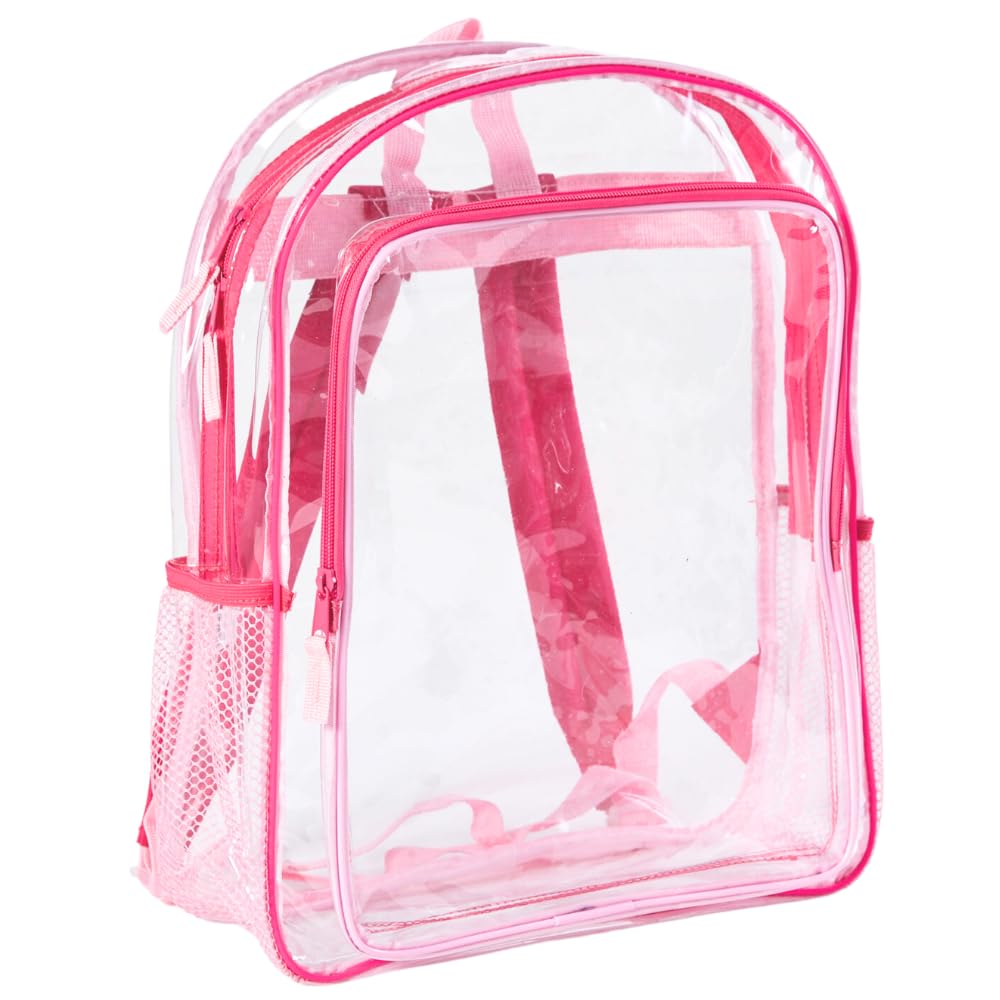 Illustrative example of pink clear backpack