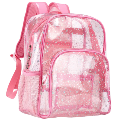 Illustrative example of pink clear backpack