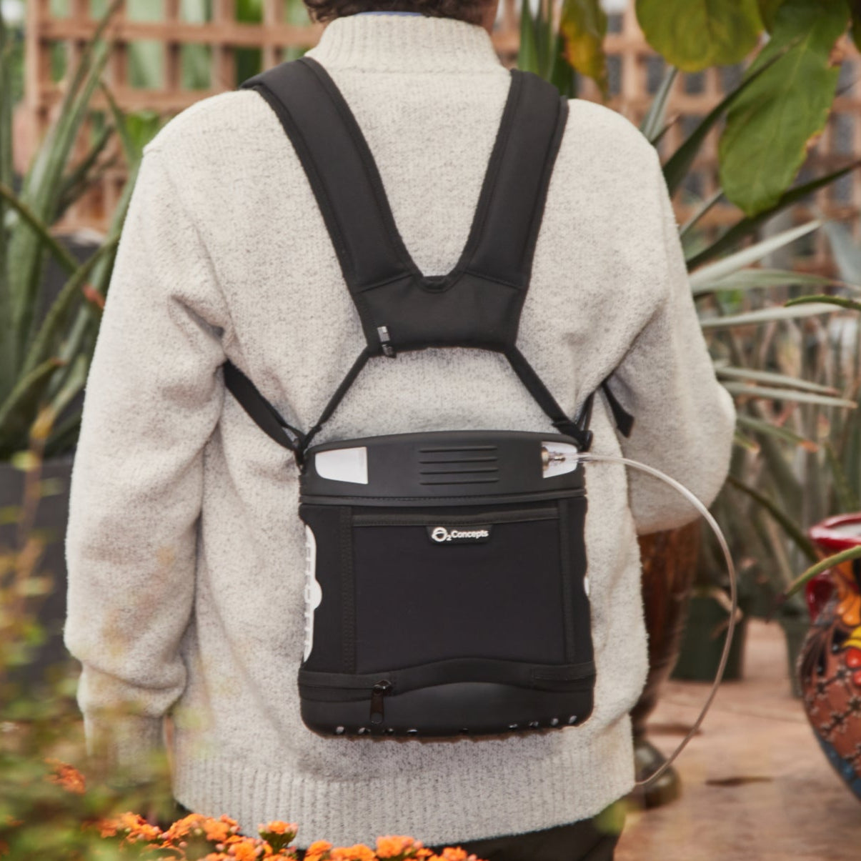 Illustrative example of portable oxygen backpack