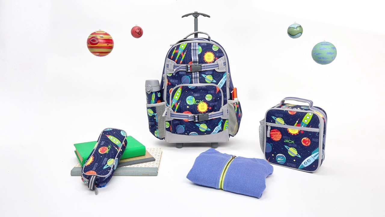 Illustrative example of pottery barn rolling backpack