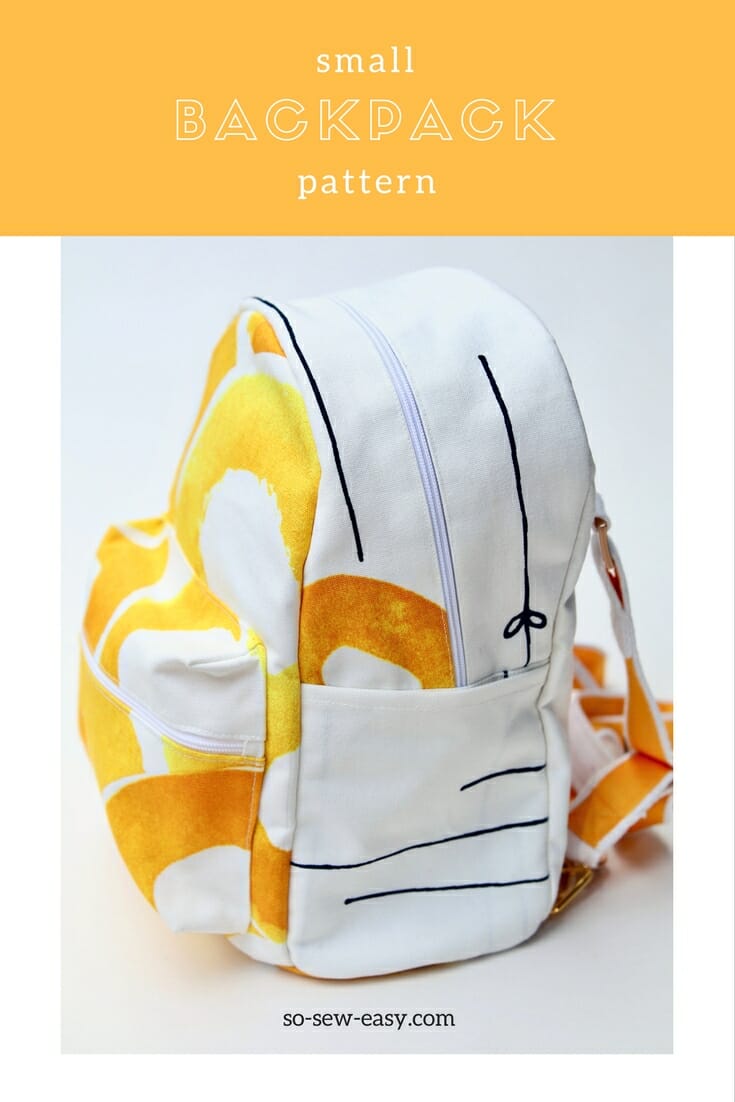 Illustrative example of rucksack backpack sewing pattern