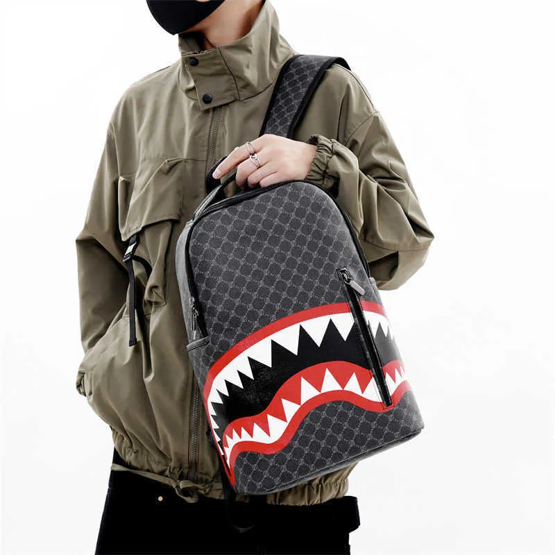 Illustrative example of shark mouth backpack