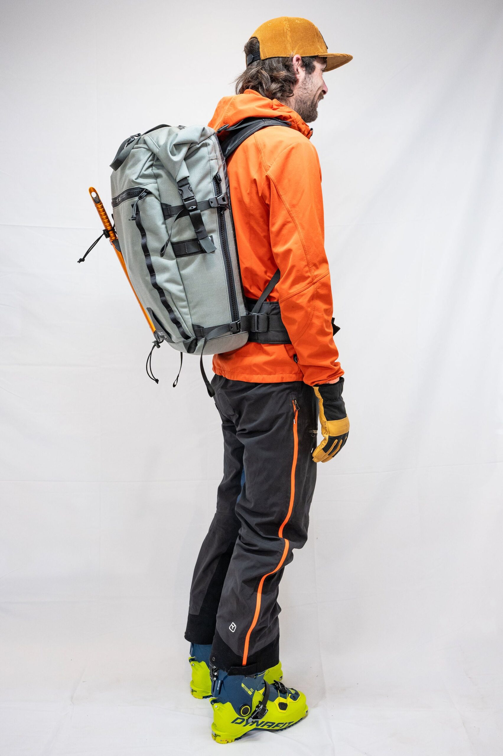 Illustrative example of ski touring backpack