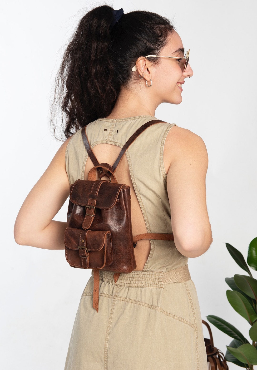 Illustrative example of small leather backpack